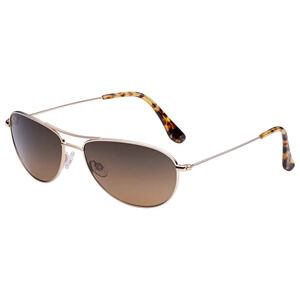 Maui Jim BABY BEACH Polarized Aviator Sunglasses Frame Gold + Lens Bronze GUC